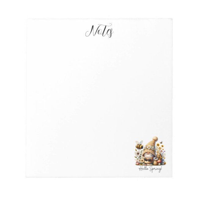 Bloc-note Gnome et abeille au printemps (Devant)