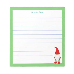 Bloc-note Gnome Moderne avec Cadre Vert Doublé