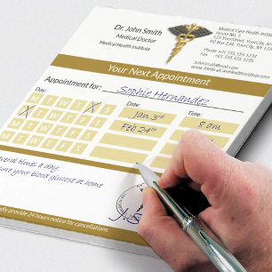 Bloc-note Gold Caduceus Black Wings Médicale