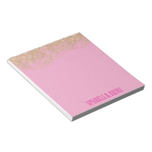 Bloc-note Gold Faux Parties scintillant Girl rose étincelle