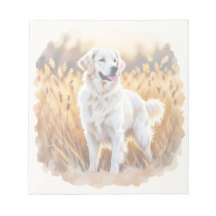 Bloc-note Golden Retriever blanc Chien