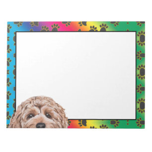 Bloc-note Goldendoodle coloré chien motif de patte