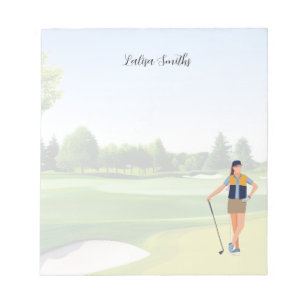 Bloc-note Golfer lady est golfeur note pad