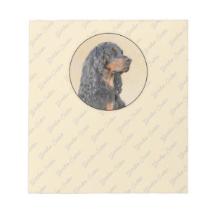Bloc-note Gordon Setter Peinture - Joli art original chien