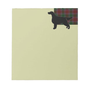 Bloc-note Gordon Setter Silhouetted sur Clan Gordon Tartan