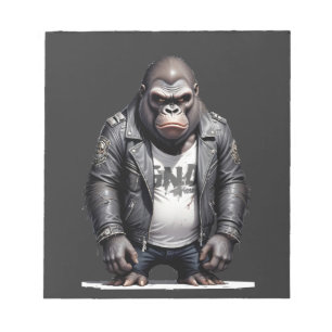 Bloc-note Gorilla Biker Rebel dans le style Cool de veste en