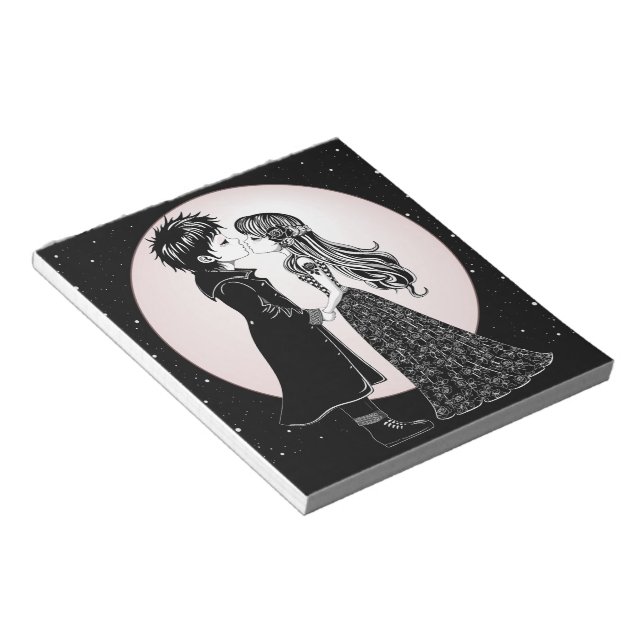 Bloc-note Gothique Emo Enfants Kiss Valentine's Day (Incliné)