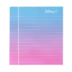 Bloc-note Gradient rose personnalisé