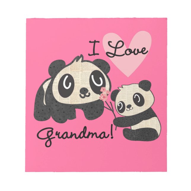 Bloc-note Grand-maman d'amour des ours panda I (Devant)