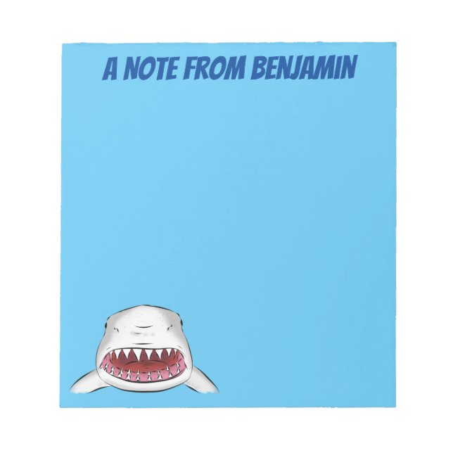 Bloc-note Grand requin blanc moyen dessin animé (Devant)