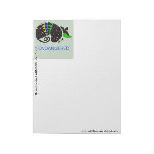 Bloc-note Graphique cool -ARMADILLO -Animaux en voie de disp