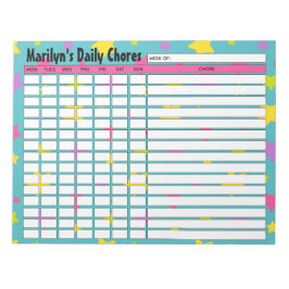 Bloc-note Graphique des tâches quotidiennes des étoiles bril