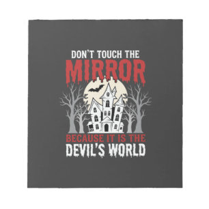 Bloc-note Graphisme Monde des Diables Miroir Hanté Halloween