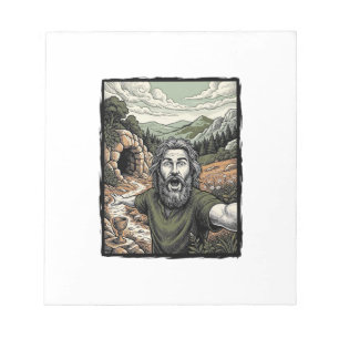 Bloc-note Gravure Vintage Portrait Barbu Surpris Conception