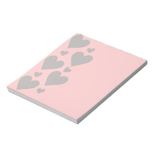 Bloc-note Gray hearts on a rose background