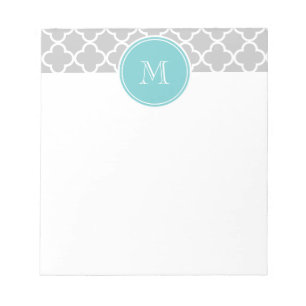 Bloc-note Gray Quatrefoil Pattern