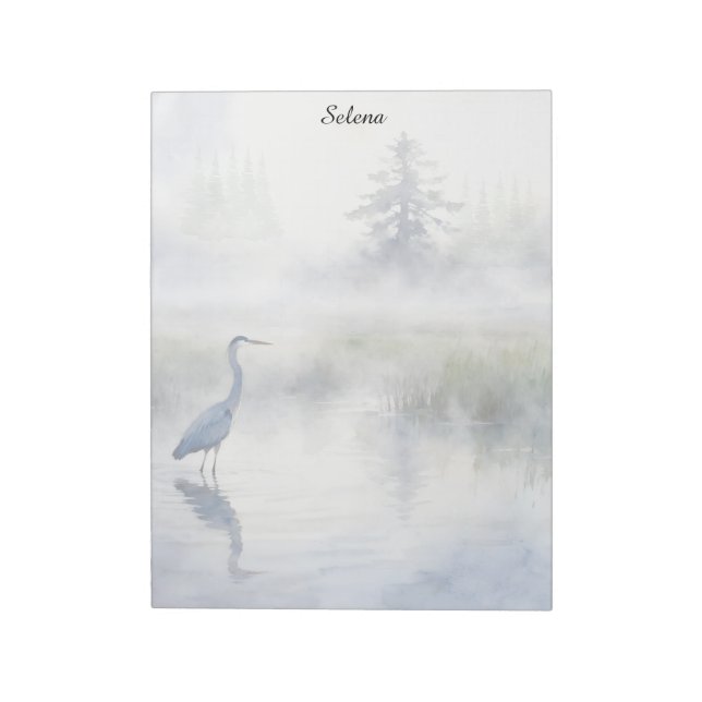 Bloc-note Great Blue Heron in a Salt Marsh Notepad (Tourné)