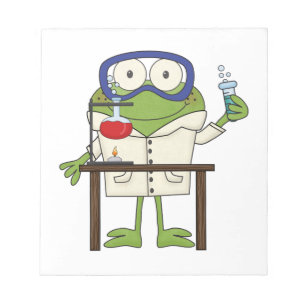 Bloc-note Grenouille dans le laboratoire de la Science