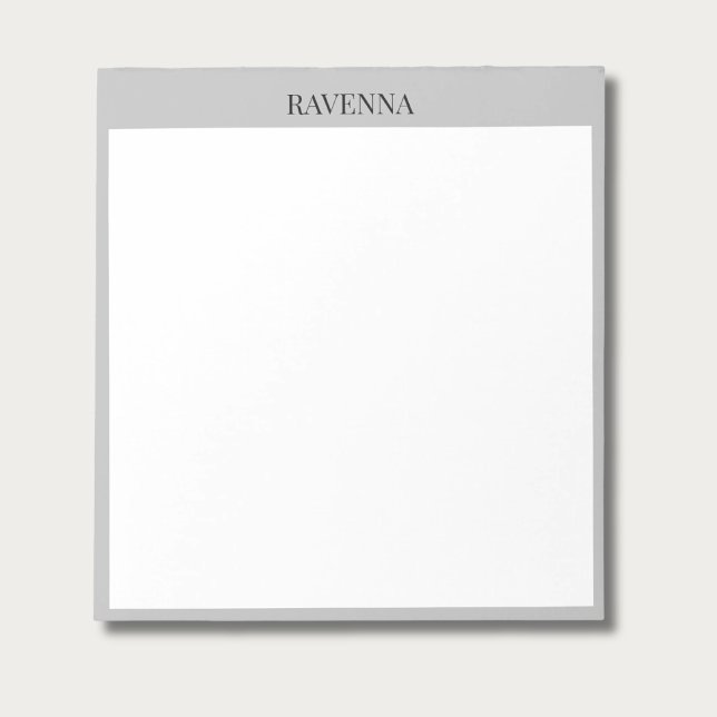 Bloc-note Gris-beige Luxe Serif Nom Personnalisé (Créateur téléchargé)