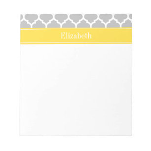 Bloc-note Gris Blanc Marocain #5 Ananas Nom Monogramme