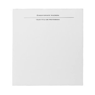 Bloc-note Gris clair simple uni professionnel