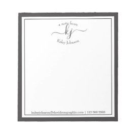 Bloc-note Gris personnalisé | À Partir Du Bureau Du Bloc-Not