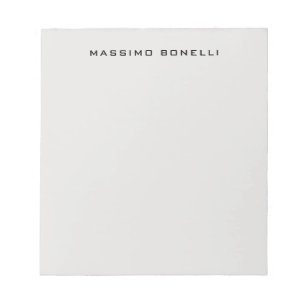 Bloc-note Gris Platine Minimaliste Moderne Lisible