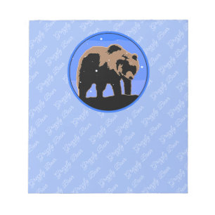 Bloc-note Grizzly Bear en hiver - Art original de la faune