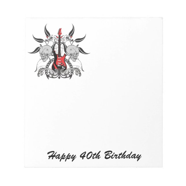 Bloc-note Grunge Guitare et le crâne (Devant)