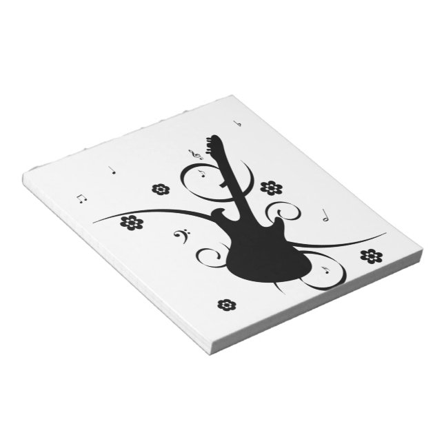 Bloc-note Guitare Avec Notes Musicales (Incliné)