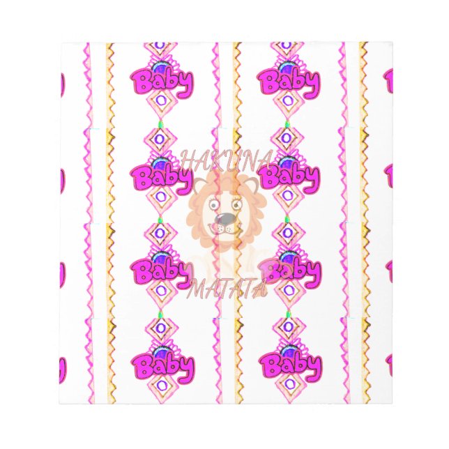Bloc-note Hakuna Matata : Beau bébé Lion Design Motif (Devant)