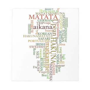 Bloc-note Hakuna Matata Global Word Cloud Art
