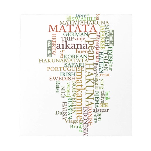 Bloc-note Hakuna Matata Global Word Cloud Art (Devant)