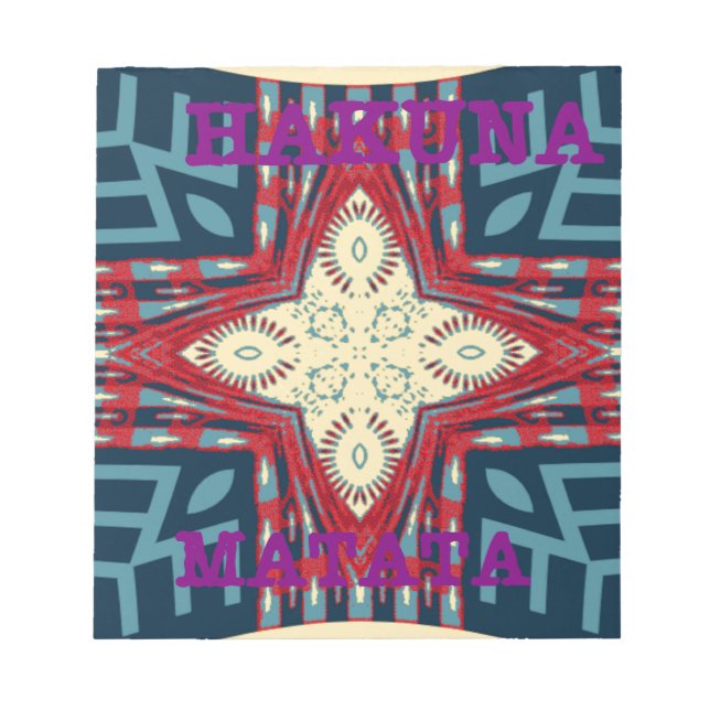 Bloc-note Hakuna Matata Texte Hope Art Abstrait Design d'imp (Devant)