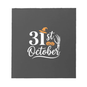 Bloc-note Halloween 31 octobre Citrouille Sorcière Chapeau D