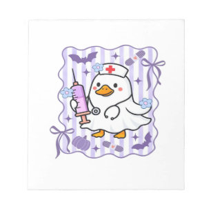 Bloc-note Halloween Automne Violet Coquette Oie Infirmière E