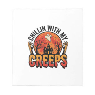 Bloc-note Halloween Chillin avec mes Creeps Vintage T-Shirt 