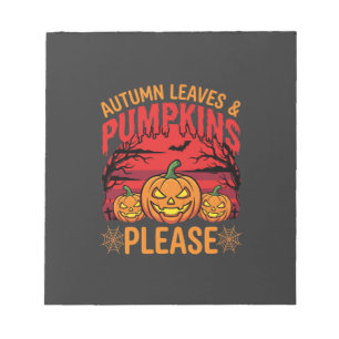 Bloc-note Halloween Feuilles d'Automne et Citrouilles S'il V