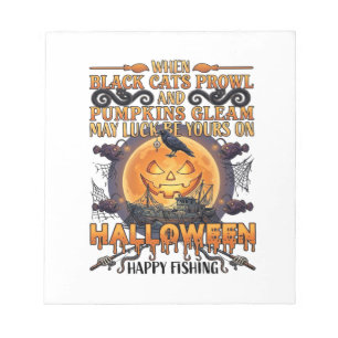 Bloc-note Halloween Pêche Heureuse Chats Noirs Citrouilles C