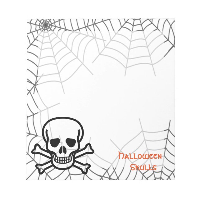 Bloc-note Halloween Skull Bone Skeleton Spider Web (Devant)