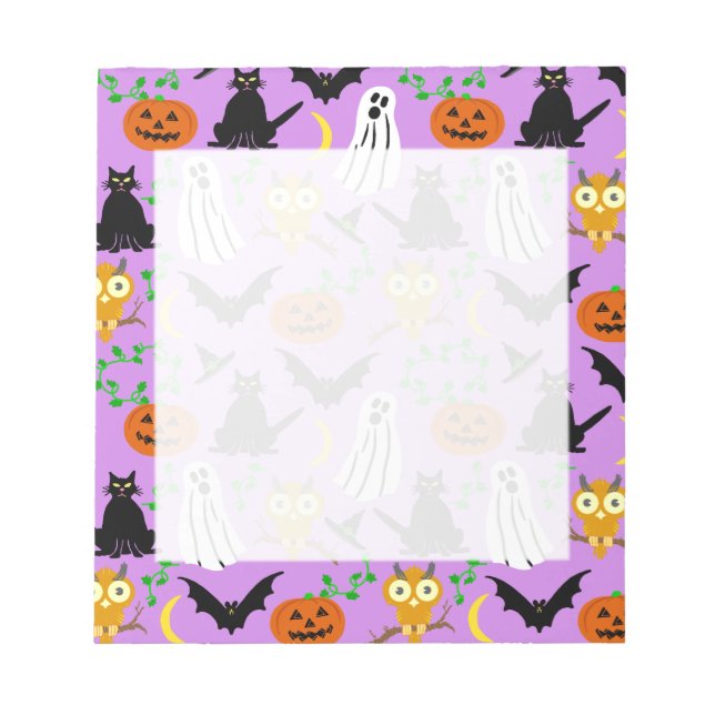Bloc-note Halloween thème collage toss Motif violet (Devant)