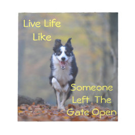 Bloc-note Happy Border Collie chien courir et jouer