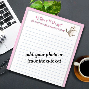Bloc-note Happy Chat ou Photo Personnalisé À Faire Planifica