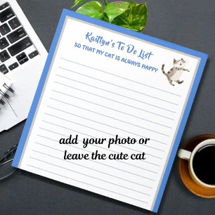 Bloc-note Happy Chat ou Photo Personnalisé À Faire Planifica