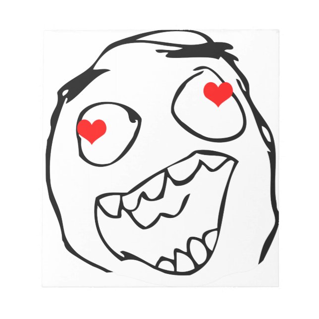 Bloc-note Happy derp Valentine in love - mème (Devant)