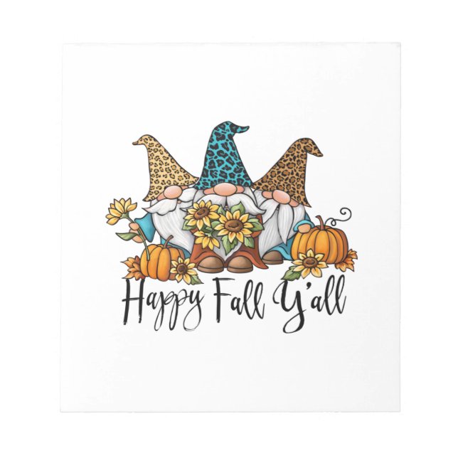 Bloc-note Happy Fall Y'all Leopard Gnome (Devant)