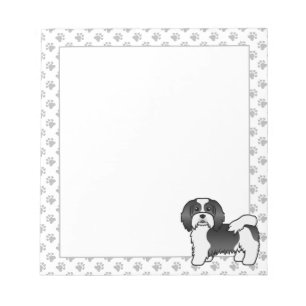 Bloc-note Havanais noir et blanc Chien de dessin animé migno