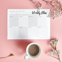 Hebdomadaire, jour après jour Organisateur Bloc-no