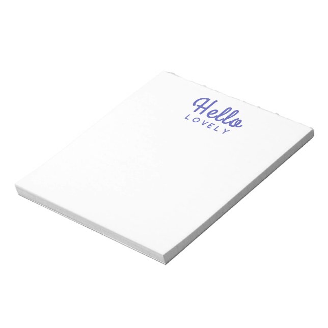 Bloc-note Hello Lovely | Moderne Blue Stylish tendance Retro (Tourné)