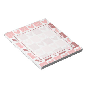 Bloc-note Heureuse Sainte-Valentin mignon Coeurs roses Motif